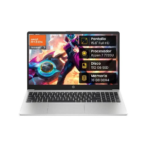 Notebook HP 255 G10 Ryzen 7 7730U 16GB 512SSD 15.6