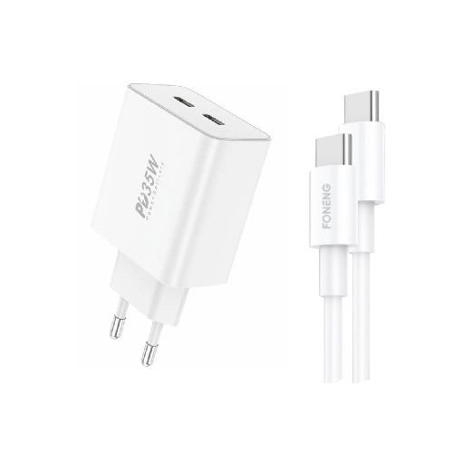 Cargador con Cable USB-C Foneng EU50 35W 2 Puertos USB-C I01583