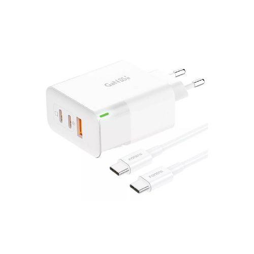 Cargador Foneng Para Celular/Notebook GaN65 65W 3 Puertos USB-C/A I01586