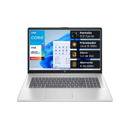 Notebook HP 17-CN2068CL, Core i5-1235U, 8GB, 512SSD, 17.3