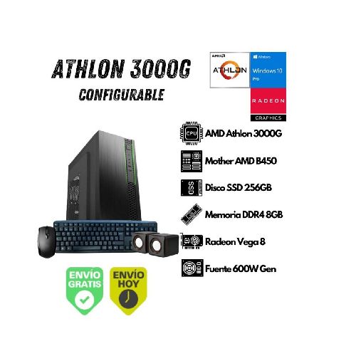 Equipo PC AMD Athlon 3000G 8GB 256GB SSD (Configurable) EQ-ATH-3000G