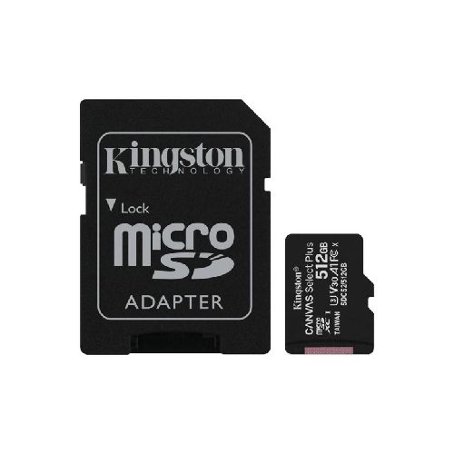 Memoria MicroSD Kingston 512 GB Canvas Select Plus C/Adap SDCS2-512GB