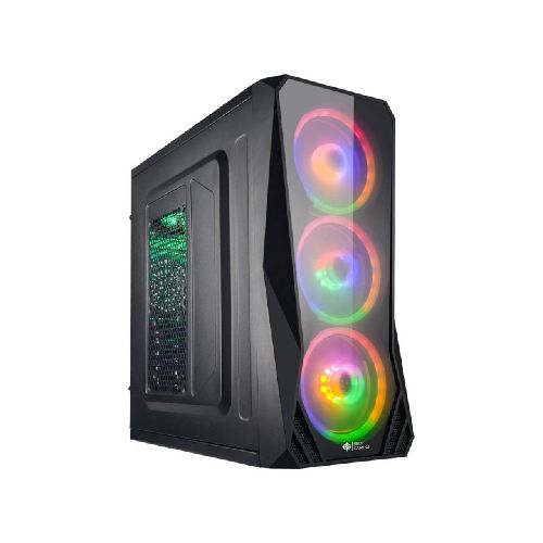 Gabinete Gamer Shot FA-3148 Frontal Acrílico + 3 Fanes RGB (Sin Fuente) SHOT-FA-3148-3F