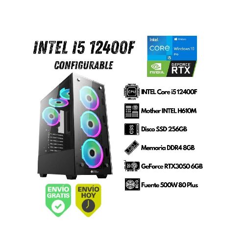 PC Gamer INTEL i5-12400F 8GB 256GB SSD RTX3050 (Configurable) EQ-i5-12400F-04