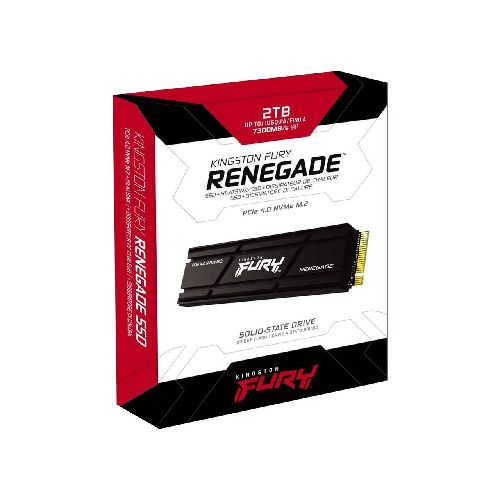 Disco Sólido SSD 2 TB Kingston FURY Renegade M.2 NVMe C/Disipador SFYRDK-2000G