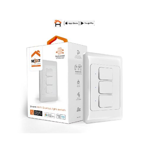 Interruptor Inteligente de Pared Nexxt NHE-T100 de 3 Botones Wifi MM106NXT37