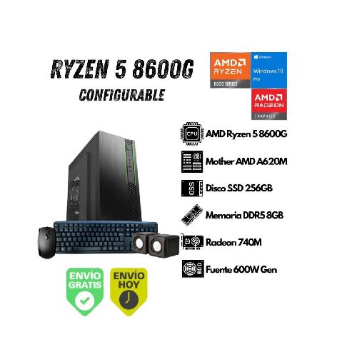 Equipo PC AMD Ryzen 5 8600G 8GB 256GB SSD (Configurable) EQ-RY5-8600G