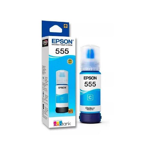 Botella de Tinta Epson T555 Cyan L8160/L8180 T555C