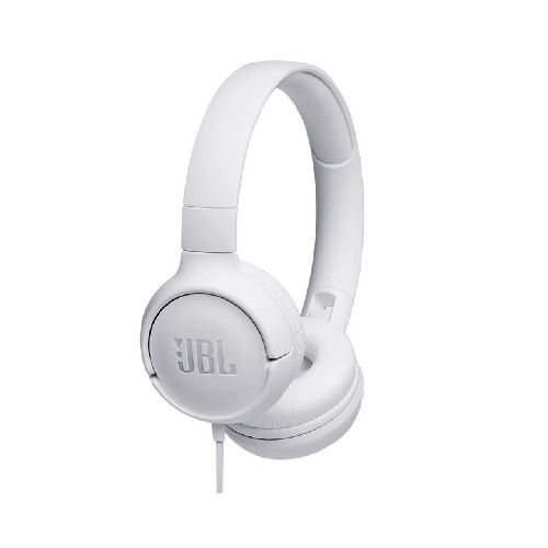 Auriculares JBL T500 Cableado Plegables Blancos - Manos libres T500-B