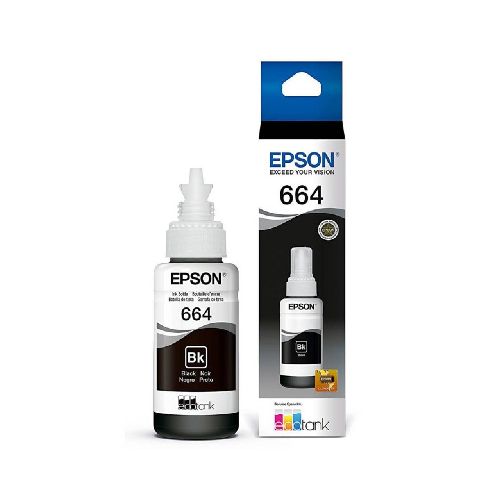 Botella de Tinta Epson T664 Original Negro T664-N