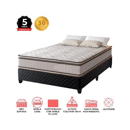 Sommier Buenos Aires Bamboo con doble Pillow 2 Plazas