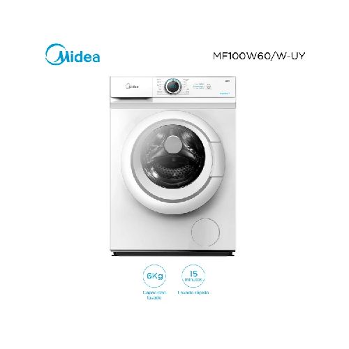 Lavarropas carga frontal 6Kg Midea MF100W60/W-UY