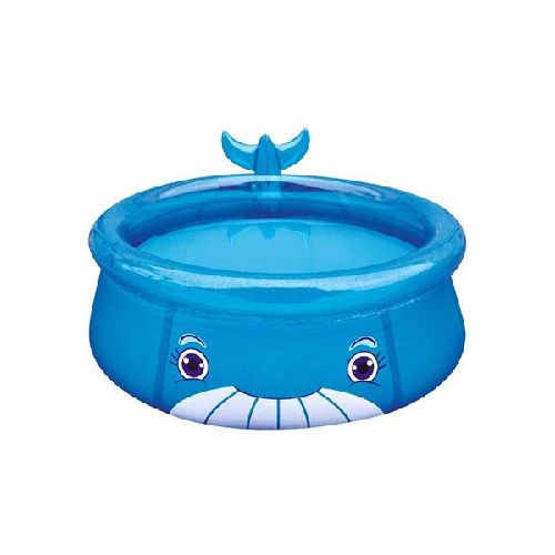 Piscina goma borde inflable diseño ballena 1143 litros