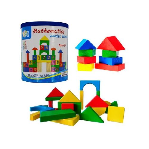 Puzzle madera en balde con números 40 piezas