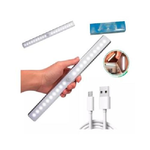 Tira Led Magnética Recargable 30cm Luz Cálida