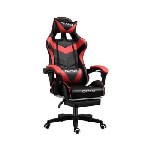 Silla Gamer Ajustable Roja y Negra CHAHO