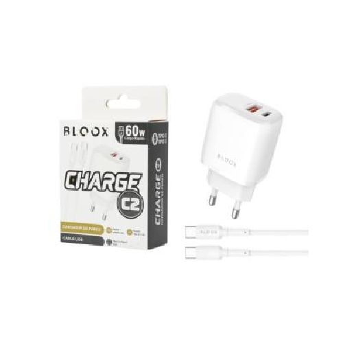 Cargador BLOOX 3Amp 60w c/cable Tipo C a Tipo C