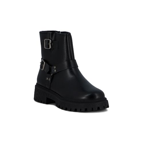 Darkness Bota De Dama Casual Con Tira Y Hebillas - Negro — Macri