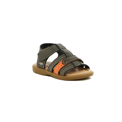 Angus Sandalia Niño 3 Tiras C/ Pulsera Y Velcro - Gris-naranja — Macri