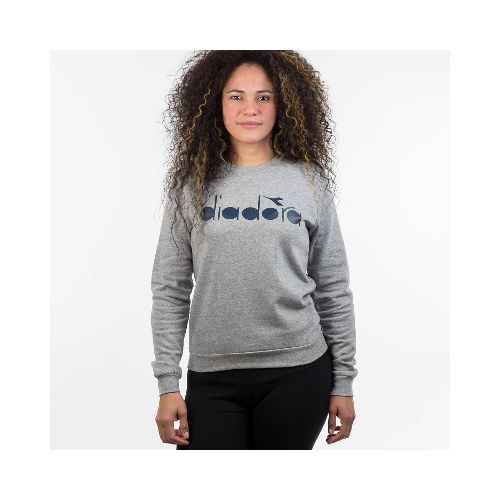 Diadora Buzo Ladies Crew Neck Sweater With Print Grey - Gris — Macri