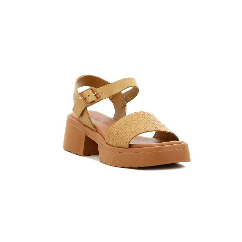 Country Sandalia Dama Tira Ancha C/suela Taco - Beige — Macri