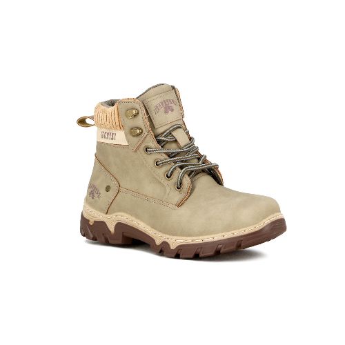 Country Bota Salt Lake De Dama Acordonada - Beige - Beige — Macri