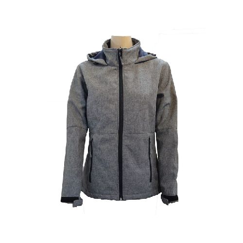 Campera De Neopreno Dama Abrigo Gris Melange - MundoTrabajo