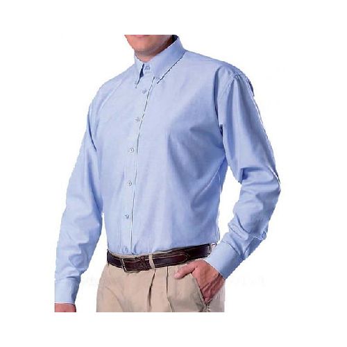 Camisa Oxford Hombre Celeste Manga Larga - MundoTrabajo