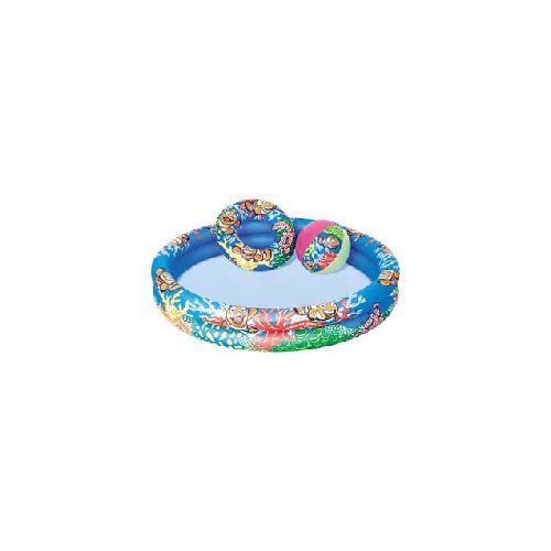 Piscina Inflable 2 Aros Salvavidas Y Pelota 137 Ltrs Bestway - MundoTrabajo