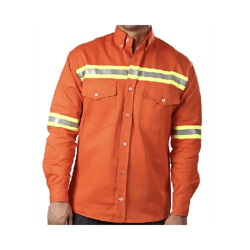 Camisa De Trabajo Hombre Naranja Con Reflectivo - MundoTrabajo