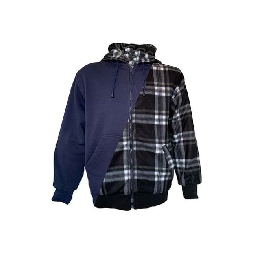 Campera De Abrigo Reversible Hombre Corderito Capucha Jersey - MundoTrabajo