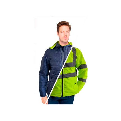 Campera De Trabajo Reversible Impermeable Con Reflectivo - MundoTrabajo