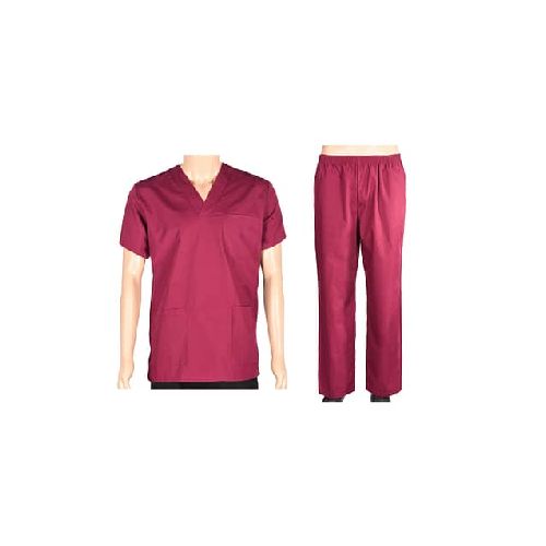 Conjunto Médico Enfermero Casaca Pantalón Bordeaux - MundoTrabajo