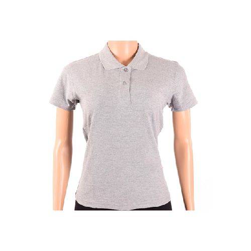 Remera Polo Lady Manga Corta Dama Gris - MundoTrabajo