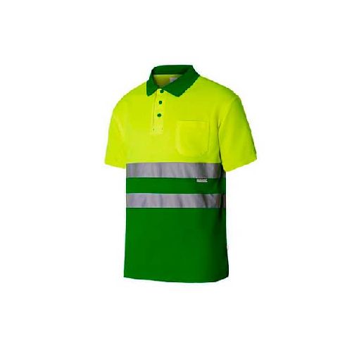 Remera Polo Manga Corta Reflectivo Verde Manzana - MundoTrabajo