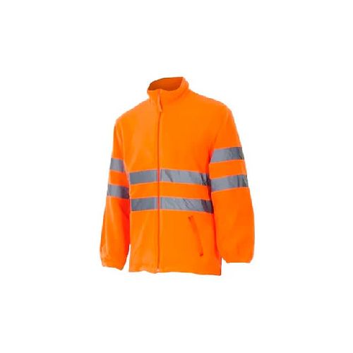 Campera Polar Naranja Con Reflectivo - MundoTrabajo