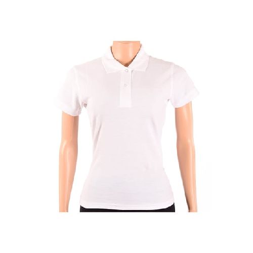 Remera Polo Lady Manga Corta Dama Blanco - MundoTrabajo