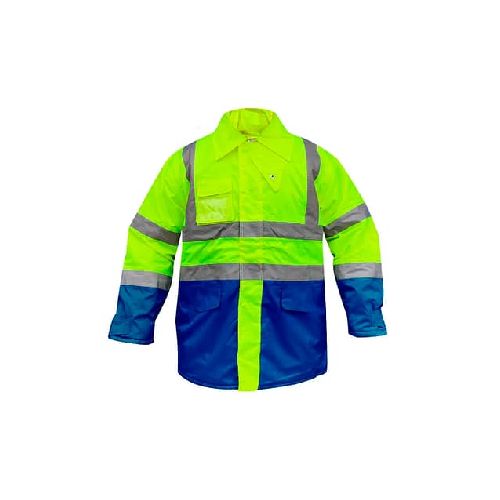 Campera Parka Reflectiva Combinada Amarillo Y Azul - MundoTrabajo