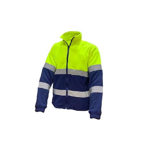 Campera Polar Con Reflectivo Amarillo Azul - MundoTrabajo