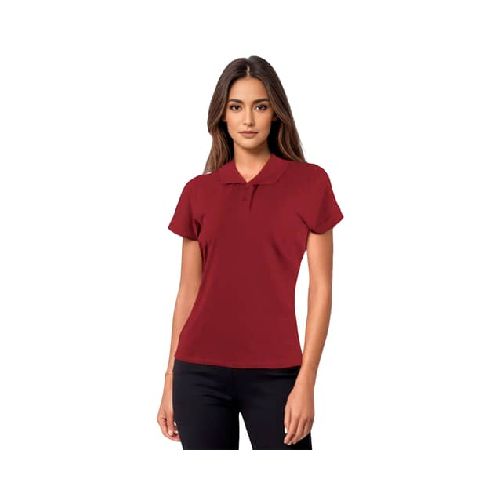 Remera Polo Manga Corta Dama Bordeaux - MundoTrabajo