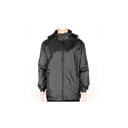 Campera De Nylon Forro Polar Hombre Negra - MundoTrabajo