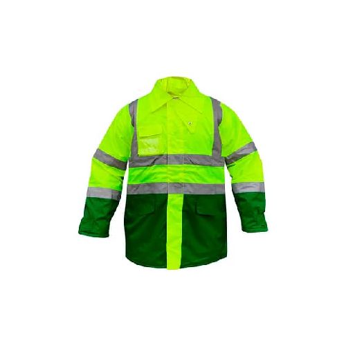 Campera Parka Reflectiva Combinada Amarillo Y Verde Inglés - MundoTrabajo