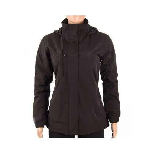 Campera Deluxe Dama Impermeable Negra - MundoTrabajo