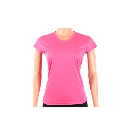 Remera Dry Lady Escote En V Fucsia - MundoTrabajo