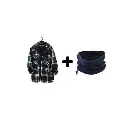 Camisa Leñadora Corderito + Gorro Polar Azul - MundoTrabajo