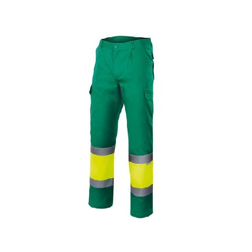 Pantalón Cargo Con Reflectivo Trabajo Verde - MundoTrabajo