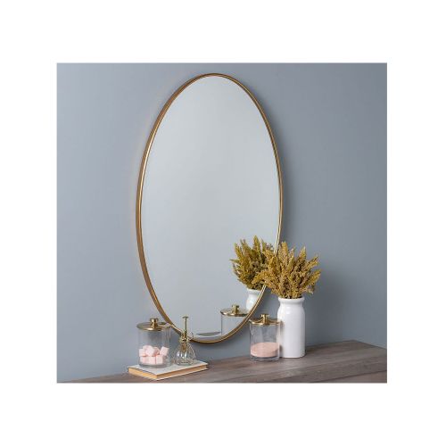 Espejo de pared oval marco dorado 60x34cm - Espejo De Pared Oval Marco Dorado 60x34cm — Todo Acá Mejores Precios