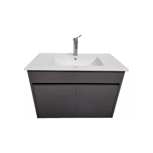 MUEBLE DE BAÑO SUSPENDIDO 60 CM MESADA DE LOZA GRAFITO - DUBAI