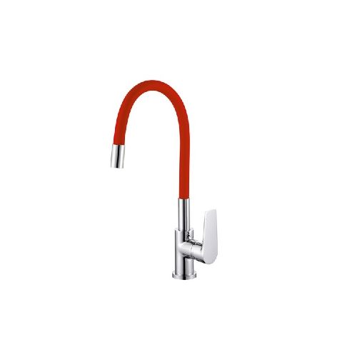 MEZCLADORA PARA COCINA DE MESADA - PICO FLEXIBLE ROJO