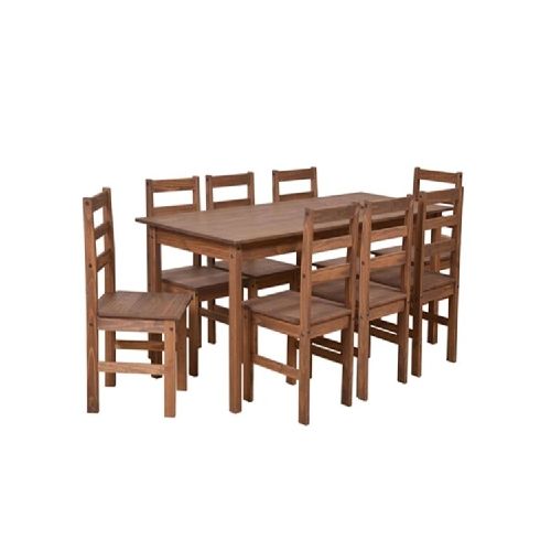 JUEGO DE COMEDOR MESA + 8 SILLAS - CASTAÑO/CERA